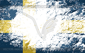 Swedish flag. Grunge background - vector image