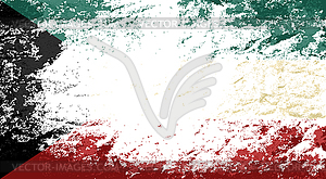 Kuwait flag. Grunge background - vector clip art