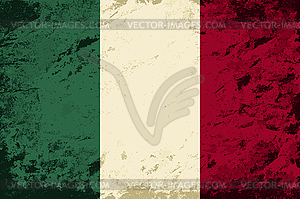 Italian flag. Grunge background - vector clipart