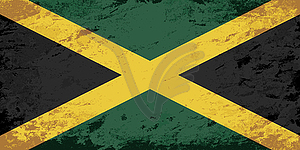 Jamaican flag. Grunge background - stock vector clipart