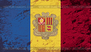 Andorran flag. Grunge background - vector image