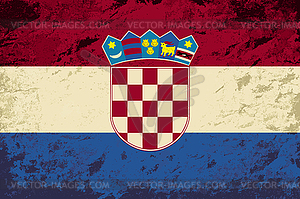 Croatian flag. Grunge background - vector clipart