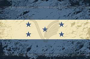 Гондурас флаг. Гранж фон - стоковое векторное изображение