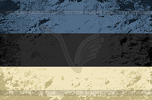 Estonian flag. Grunge background - vector clipart