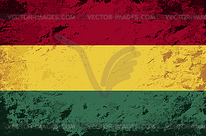 Боливийский флаг. Гранж фон - изображение векторного клипарта