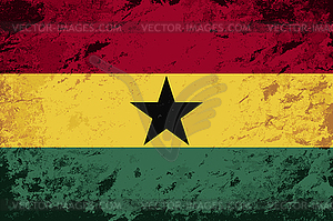 Ганский флаг. Гранж фон - клипарт в векторном формате
