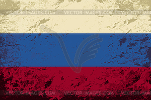 Русский флаг. Гранж фон - клипарт в векторном виде