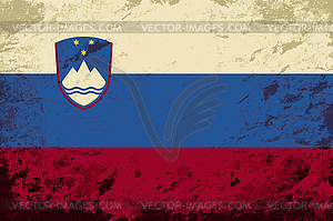 Slovenian flag. Grunge background - vector clipart