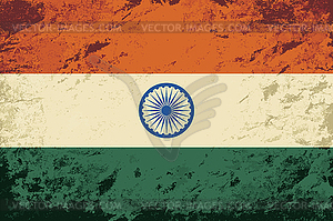 Indian flag. Grunge background - color vector clipart