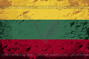 Lithuanian flag. Grunge background - vector clipart / vector image