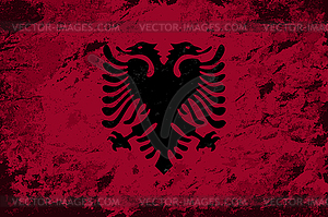 Albanian flag. Grunge background - vector clip art