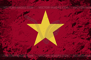 Vietnamese flag. Grunge background - vector clipart