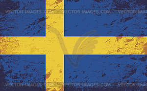 Swedish flag. Grunge background - vector image