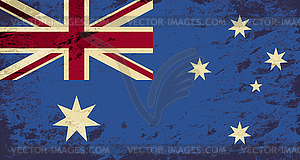 Australian flag. Grunge background - vector clipart