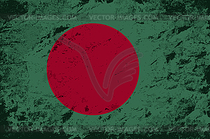 Bangladesh flag. Grunge background - vector image