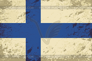 Finnish flag. Grunge background - vector clipart / vector image