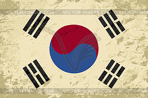 South Korea flag. Grunge background - vector image