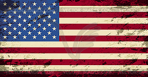 American flag. Grunge background - vector clipart