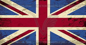 Great Britain flag. Grunge background - vector clip art