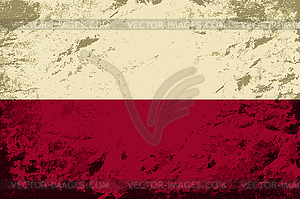 Polish flag. Grunge background - vector clipart