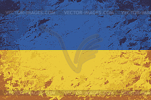 Ukrainian flag. Grunge background - vector clip art