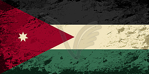 Jordan flag. Grunge background - vector image