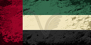 United Arab Emirates flag. Grunge background - vector clipart