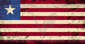 Liberian flag. Grunge background - vector clipart / vector image