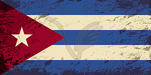 Cuban flag. Grunge background - vector image