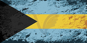 Bahamas flag. Grunge background - vector clipart