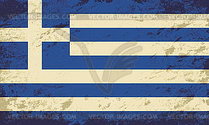 Greek flag. Grunge background - vector image