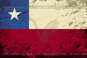 Chilean flag. Grunge background - vector clipart
