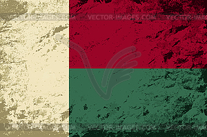 Madagascar flag. Grunge background - vector clipart / vector image