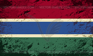 Gambian flag. Grunge background - vector clipart