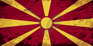 Macedonian flag. Grunge background - vector clipart / vector image