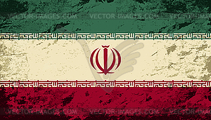 Iranian flag. Grunge background - vector image