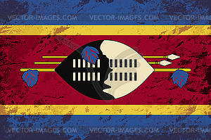 Swaziland flag. Grunge background - royalty-free vector image