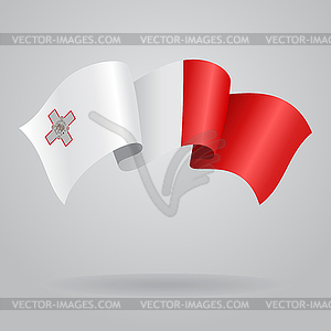 Мальтийский развевающийся флаг - клипарт Royalty-Free