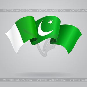 Pakistani waving Flag - color vector clipart