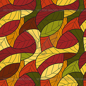 Seamless pattern with leaves - vector image