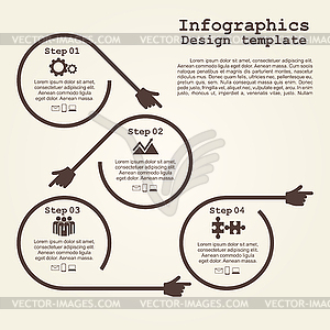 Инфографики шаблон с элементами и иконками - стоковый клипарт
