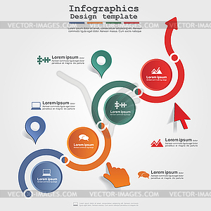 Infographic design template with elements and icons - vector image