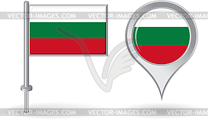 Bulgarian pin icon and map pointer flag - vector clip art