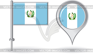 Guatemalan pin icon and map pointer flag - vector clipart