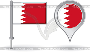 Bahrain pin icon and map pointer flag - vector clipart / vector image