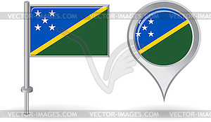 Solomon Islands pin icon and map pointer flag - vector clip art