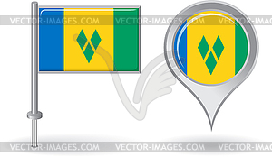 Saint Vincent and Grenadines pin icon, map pointer - vector clip art