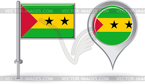 Sao Tome and Principe pin icon, map pointer flag - vector clipart