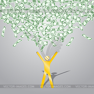 Background with money falling of above - vector clipart