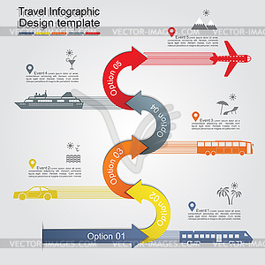 Infographic report template with arrows and icons - vector image